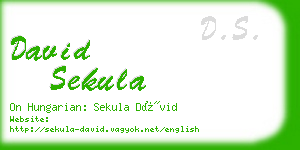 david sekula business card